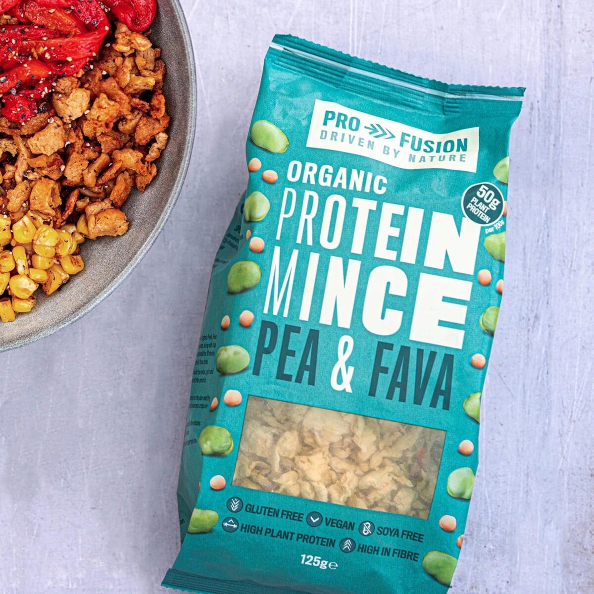 Profusion Organic Vegan Pea and Fava Protein Mince, 250G - High Protein & Gluten-Free - Soya-Free Meat Substitute