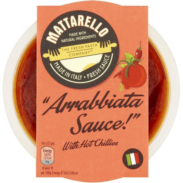 Mattarello by the Fresh Pasta Company Arrabbiata Sauce 230 G