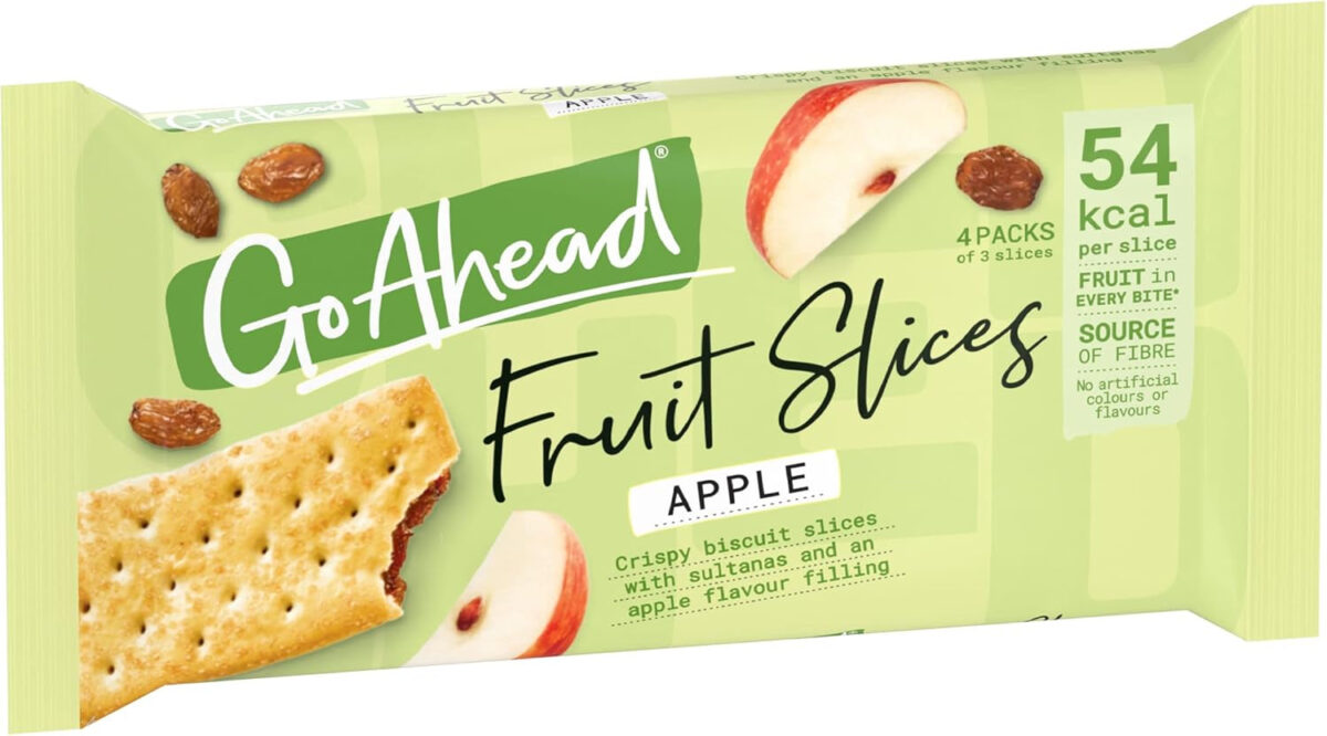 Go Ahead Apple Crispy Fruit Slice Snack Bars, 4 X 44G