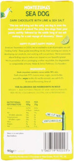 Montezuma'S Sea Dog, 70% Cocoa, Dark Chocolate with Sea Salt & Lime, Gluten Free & Naturally Vegan, 90G Bar