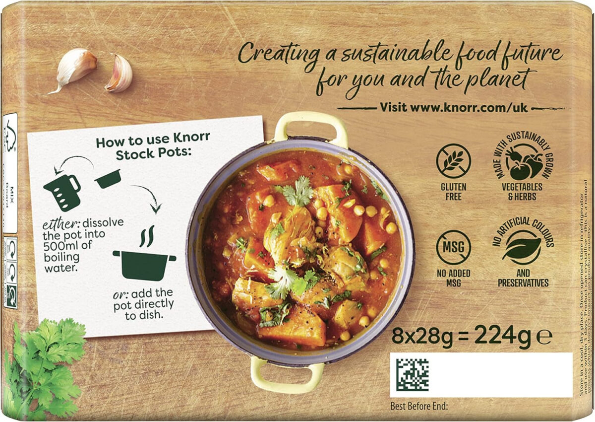Knorr Chicken Stock Pots Gluten-Free to Add a Rich Chicken Flavour to Your Dishes 8X 28 G