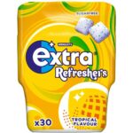 Wrigley'S Extra Refreshers Sugarfree Chewing Gum, Tropical Flavour Bottle, 1 X 30 Pack
