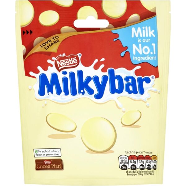 Milkybar White Chocolate Giant Buttons Pouch, 103 G
