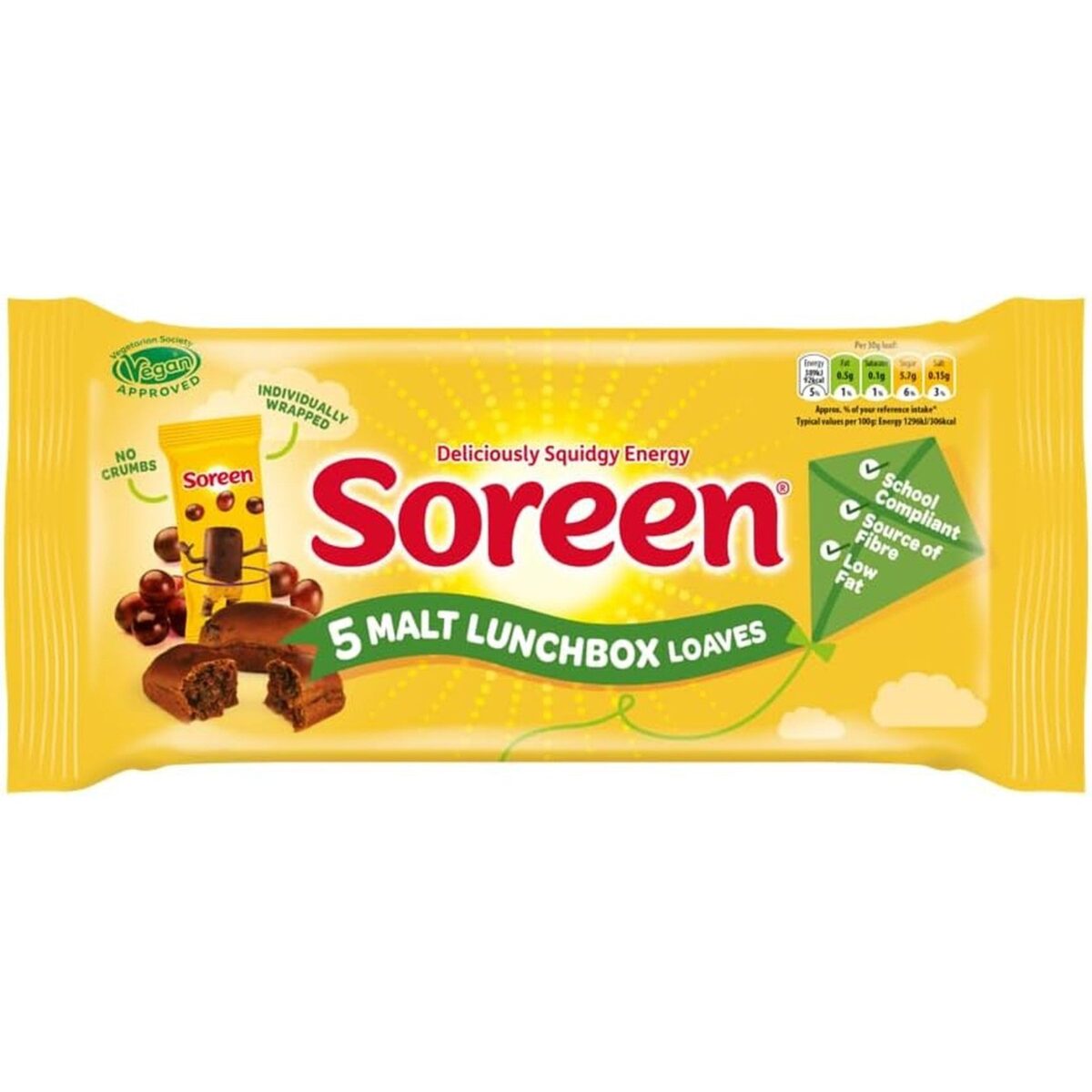 Soreen 5 Malt Lunchbox Loaves, 150G