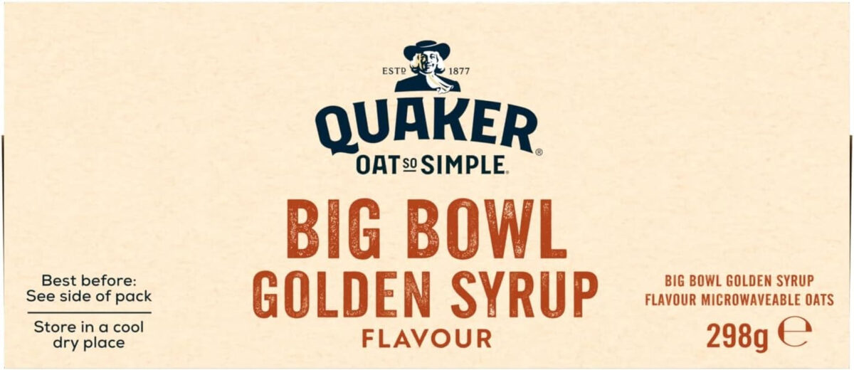 Quaker Oat so Simple Big Bowl Golden Syrup, 6 X 49.6 G