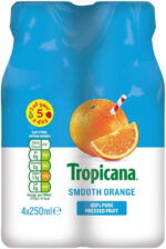 Tropicana Orange Juice Smooth, 4 X 250Ml