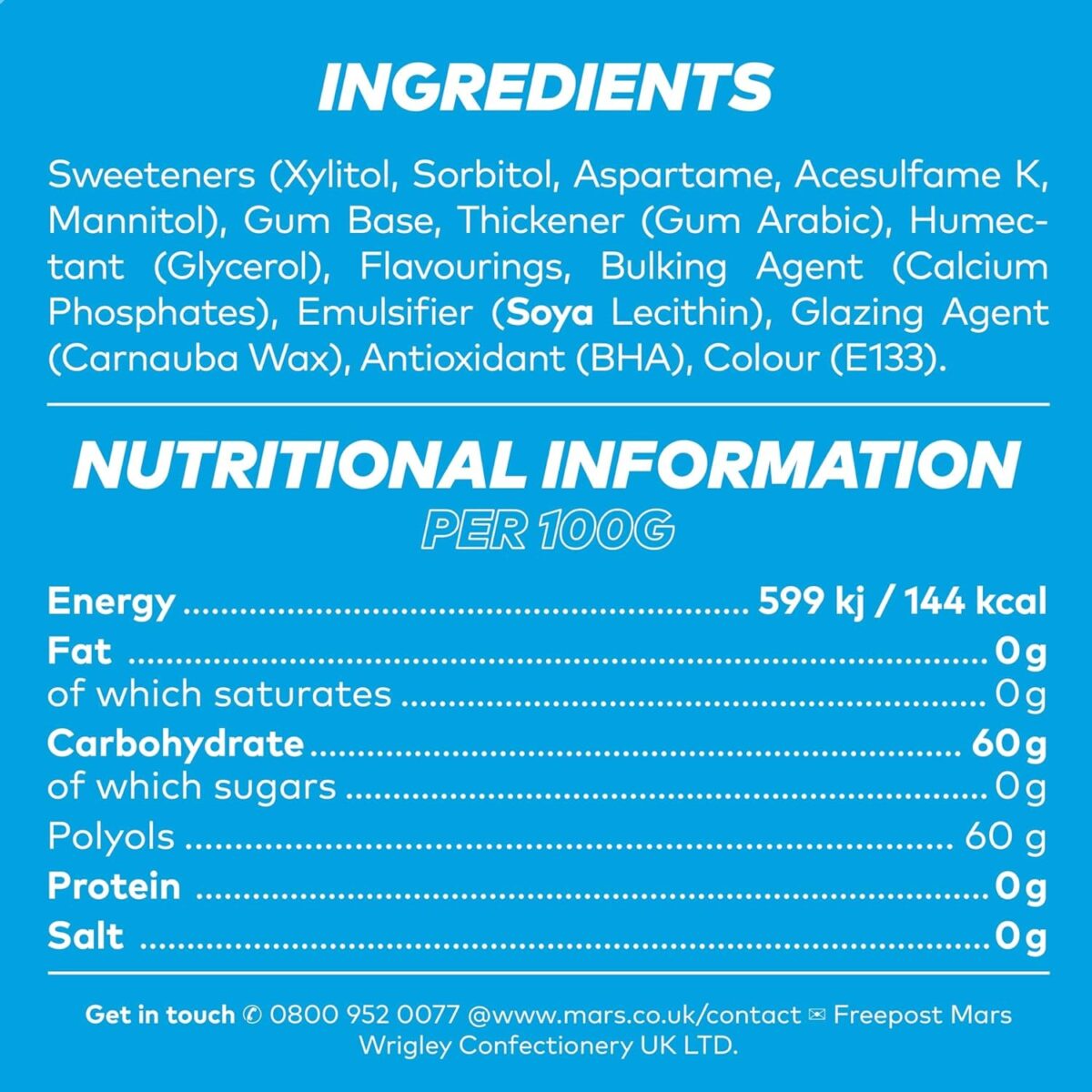 Extra Chewing Gum, Sugar Free, Ice Peppermint Flavour, Chewing Gum 46 Pieces, 64G