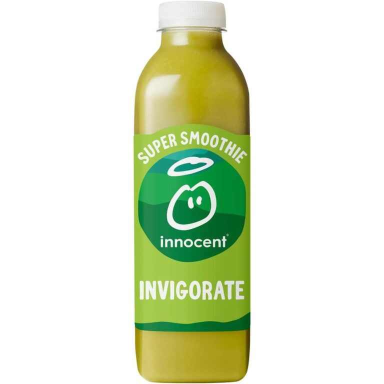 Innocent Invigorate Kiwi, Cucumber, Apple & Matcha Super Smoothie with Vitamins 750Ml