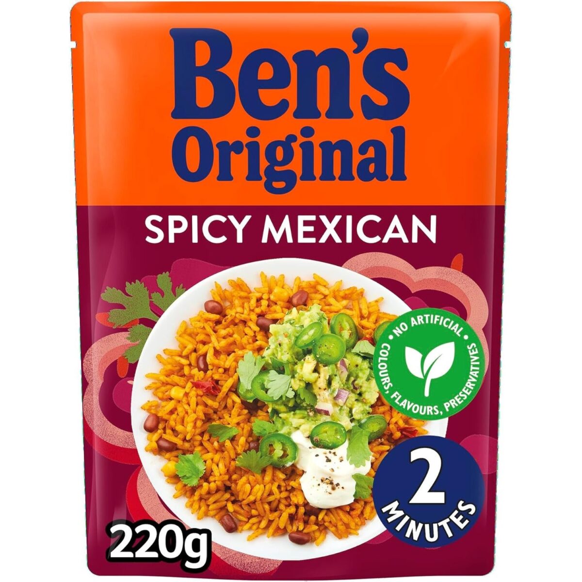 BEN'S ORIGINAL Spicy Mexican Microwave Rice Pouch 220G - Serves 2