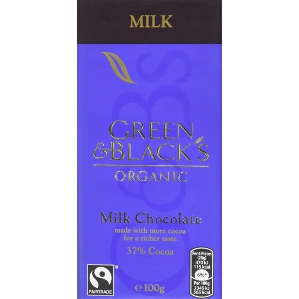Green & Black'S Organic Milk Chocolate Bar, 90 G