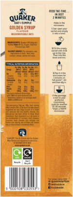 Quaker Oat so Simple Golden Syrup Porridge, 10 X 36 G