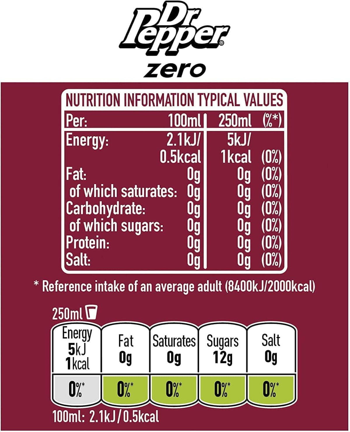 Dr Pepper Zero 2 Litre