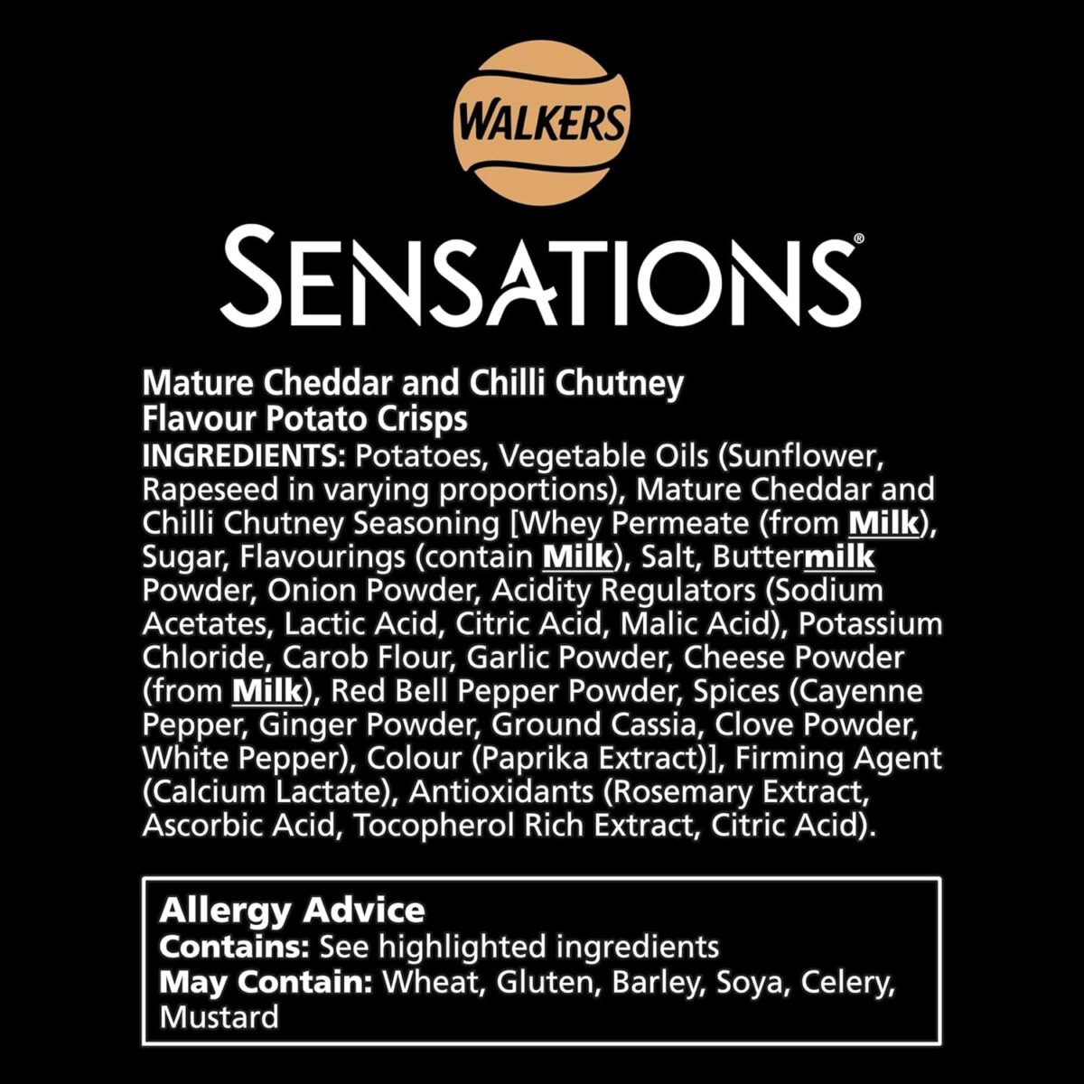 Walkers Sensations Mature Cheddar Cheese & Chilli Crisps 150G