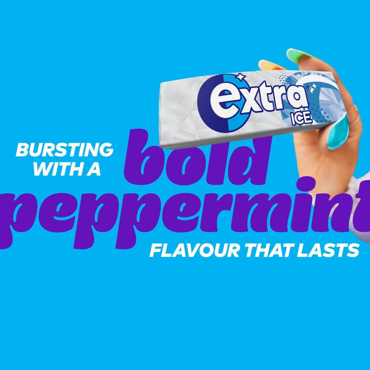 Extra Ice Peppermint Sugar Free Chewing Gum, 5 X 10 Pieces