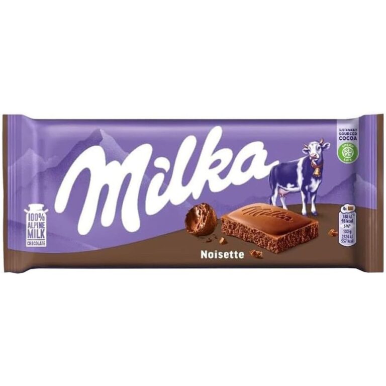 Milka Noisette Alpine Milk Chocolate Bar, Perfect for Sharing, 100G