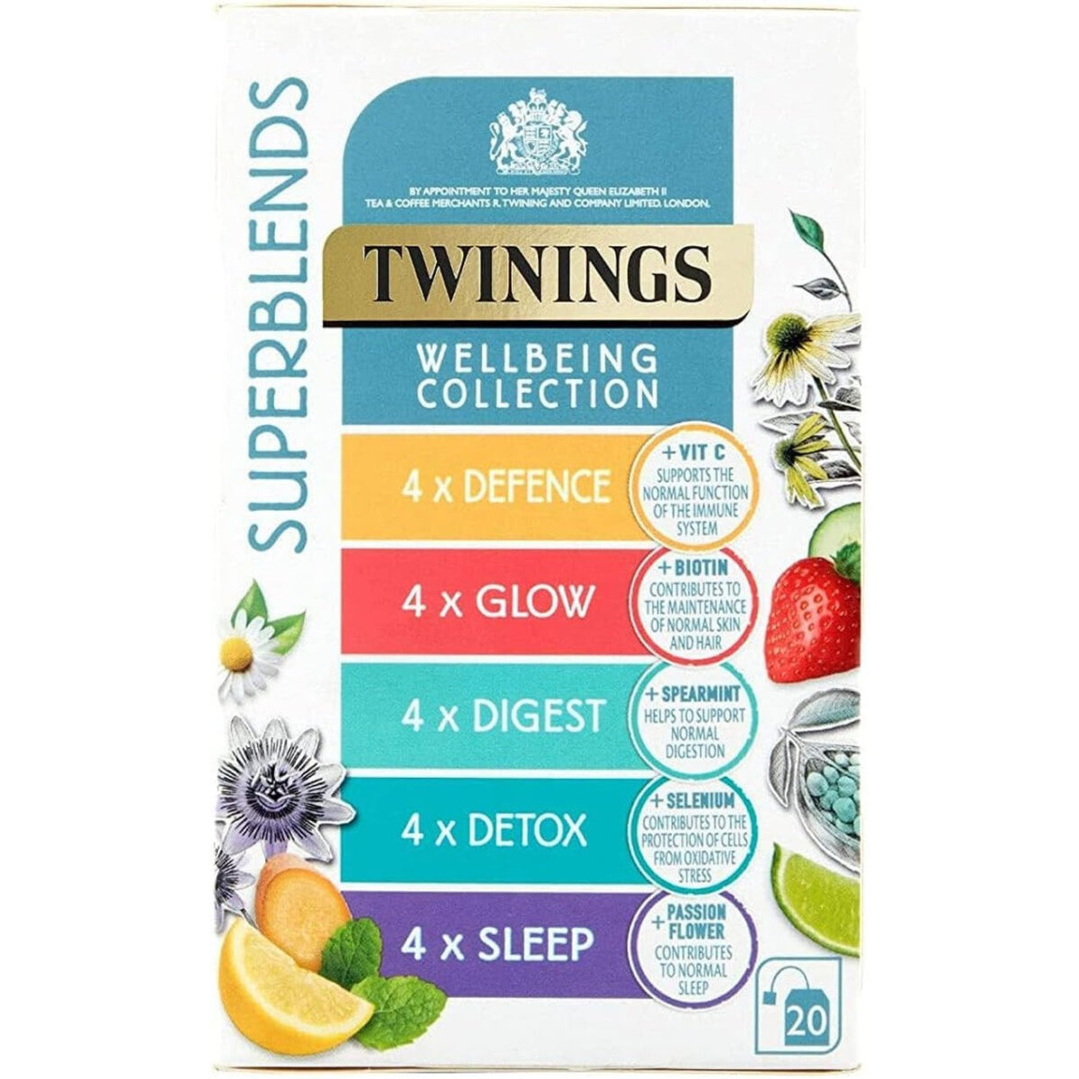 Twinings Superblends Wellbeing Collection 20 Teabags, 37G