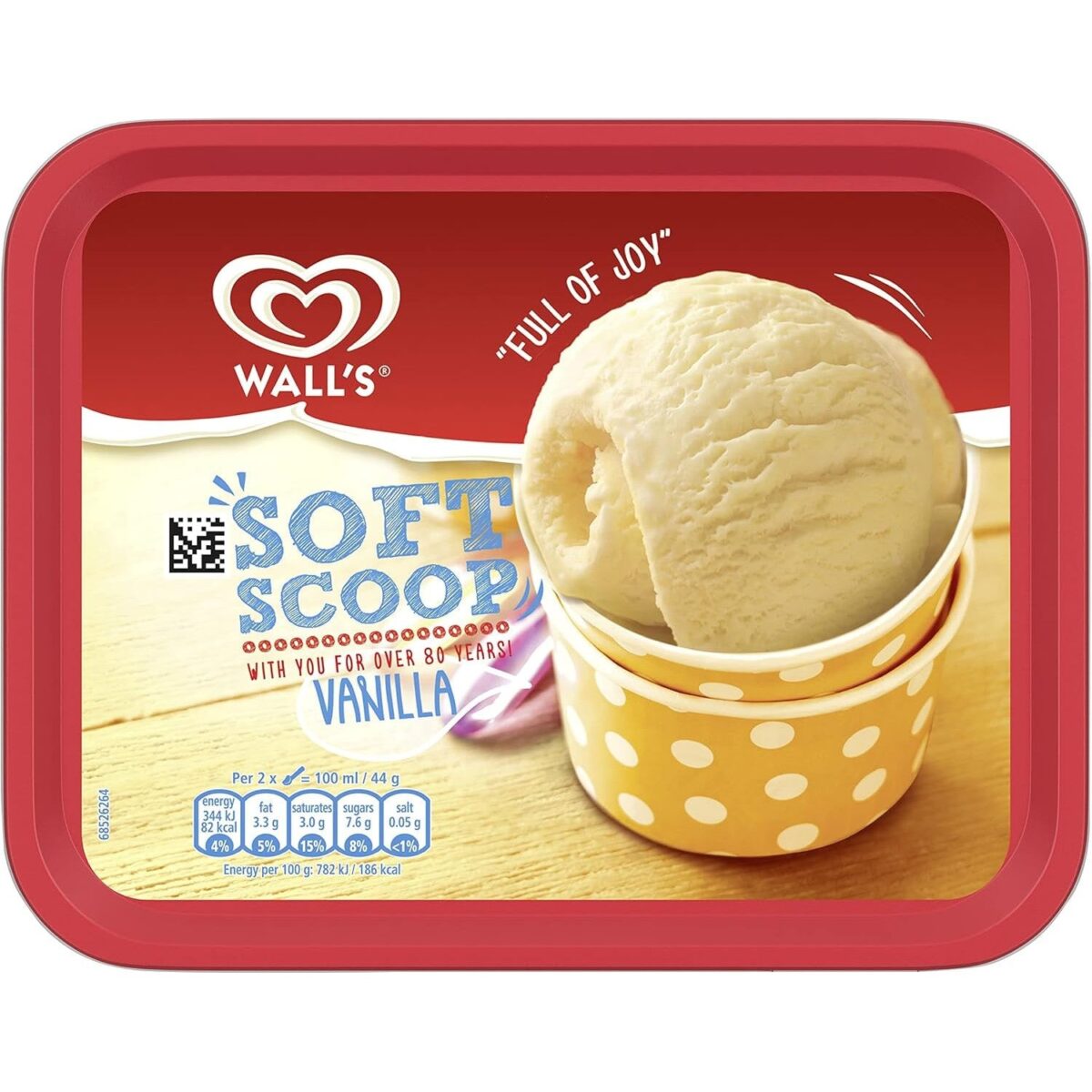 Heartbrand Wall'S Soft Scoop Ice Cream Dessert Vanilla, 1800Ml (Frozen)