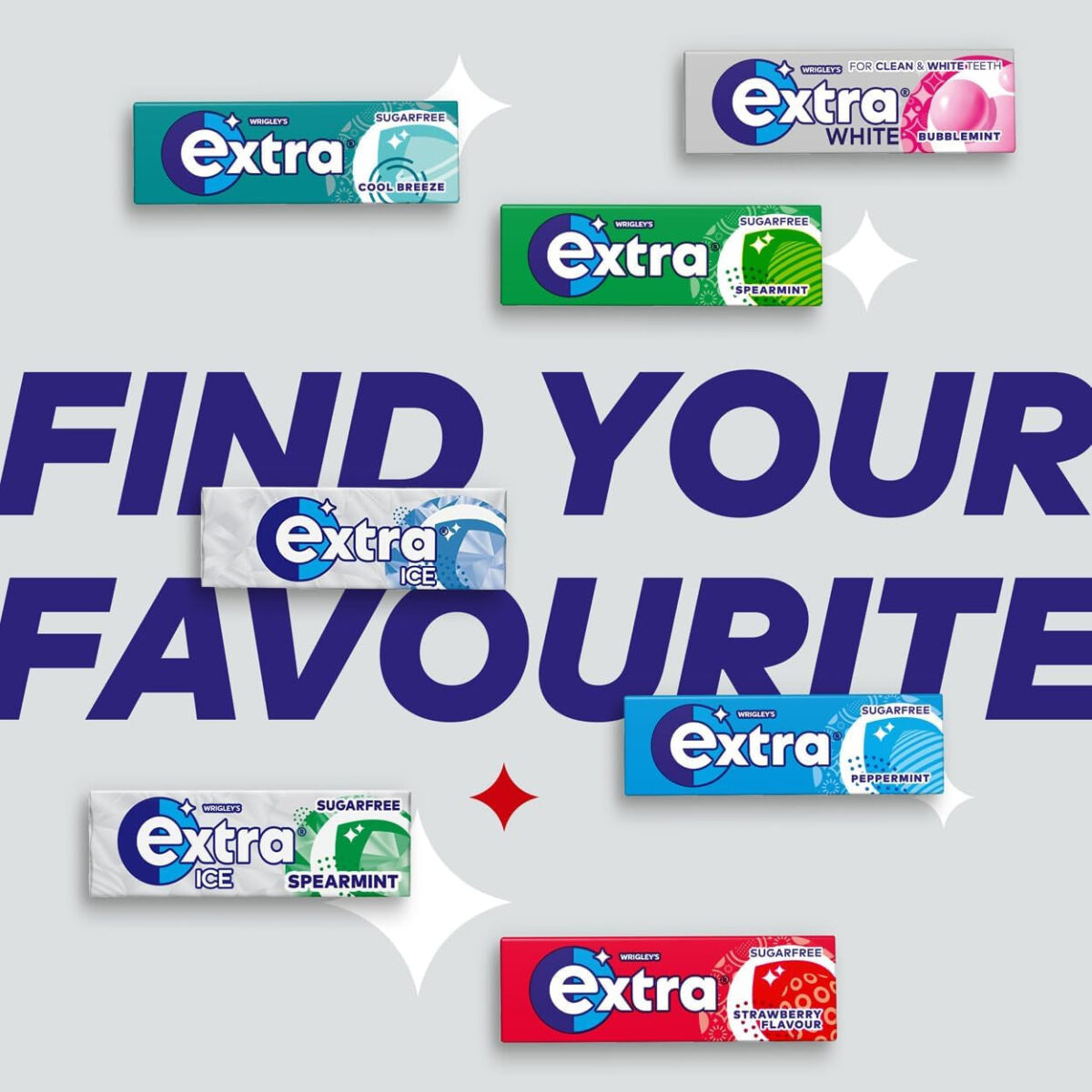 Extra White Chewing Gum, Sugar Free, 46 Pieces