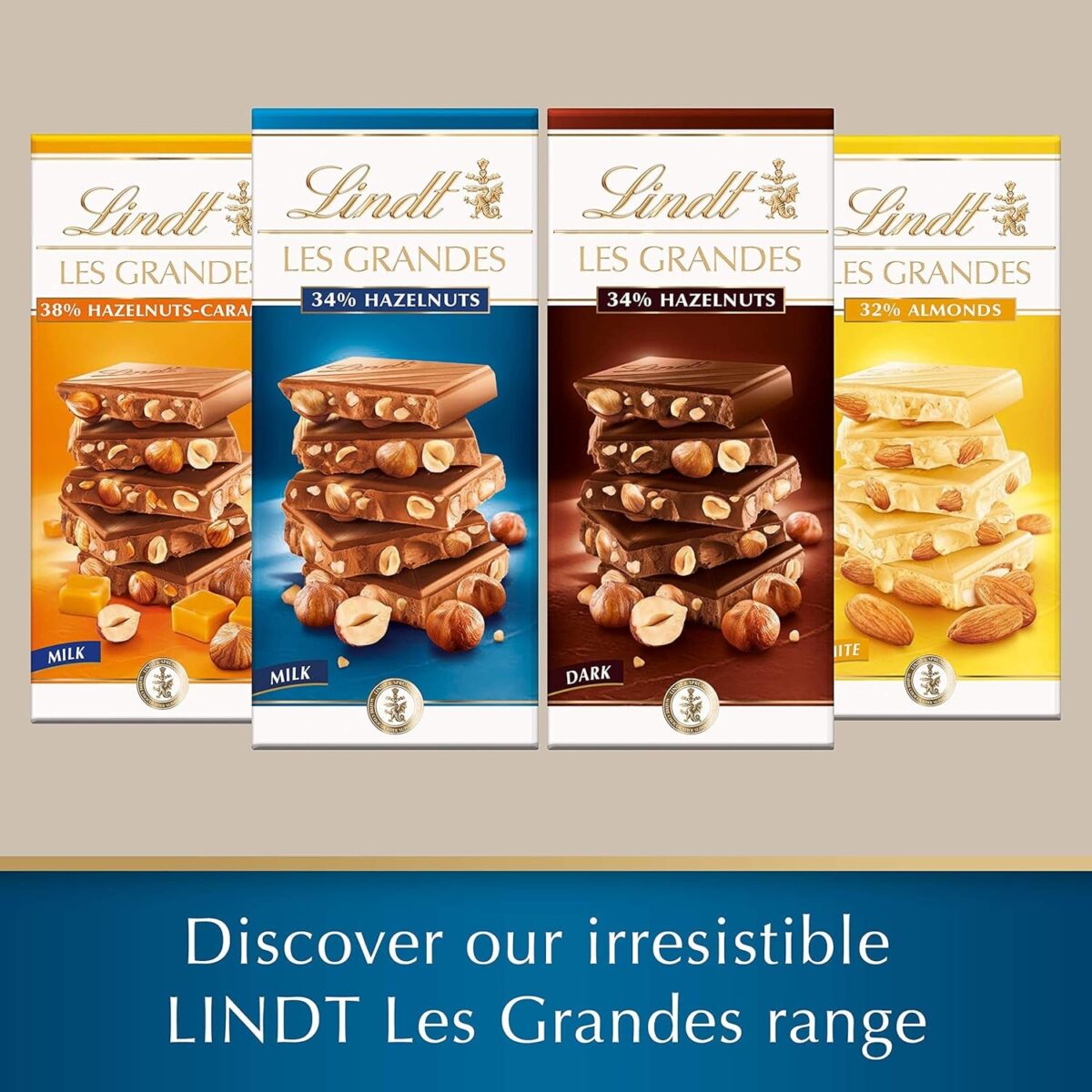 Lindt Les Grandes Milk Chocolate Hazelnut Bar 150G