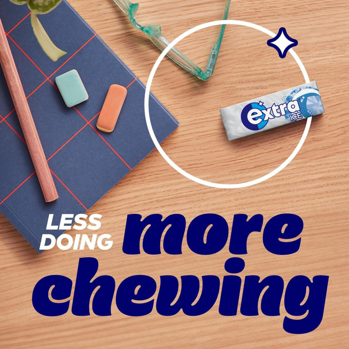 Extra Ice Peppermint Sugar Free Chewing Gum, 5 X 10 Pieces