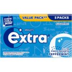 Wrigley'S Extra Peppermint Chewing Gum Sugar Free Multipack, 5 X 10 Pieces