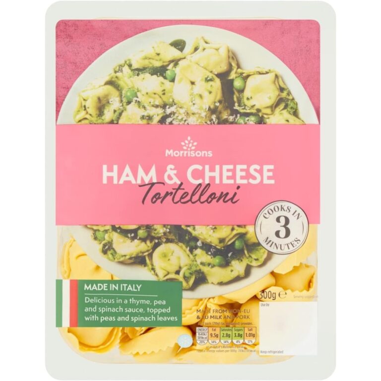 Morrisons Italian Ham and Cheese Tortelloni Pasta, 300G
