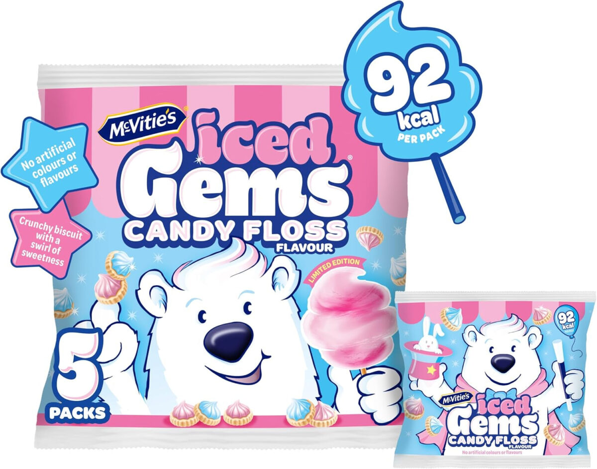 Mcvitie'S Iced Gems Candyfloss Multipack Biscuits, 115 G (Pack of 1)