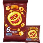 Hula Hoops - BBQ BEEF Multipack 6 X 24G Bags - Deliciously Crunchy Potato Rings - Completely Free from Artificial Flavours, Colours and MSG, Suitable for Vegetarians.