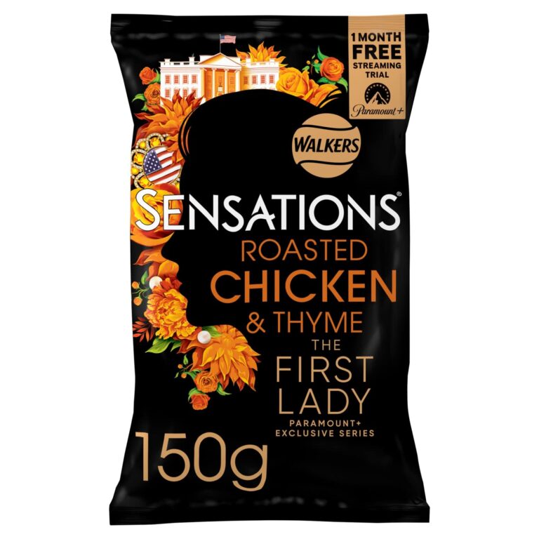 Sensations Roast Chicken and Thyme Thick Cut Premium Potato Crisps, Sharing Bag,150 G (Pack of 1)