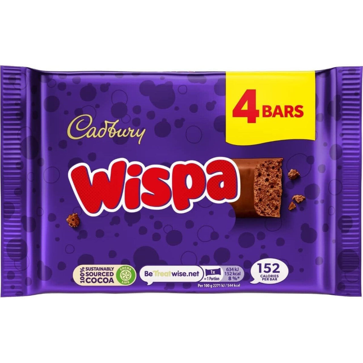 Cadbury Wispa Chocolate Bar, 27.9 G (Pack of 4)