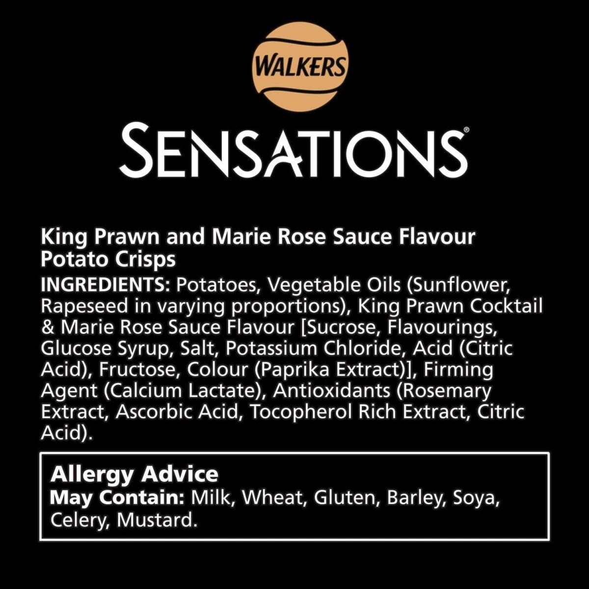 Walkers Sensations King Prawn and Marie Rose Sauce 150G