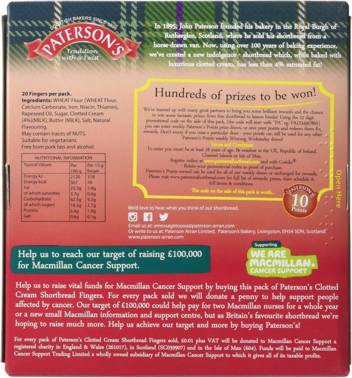 Paterson'S Clotted Cream Shortbread Fingers, 300G