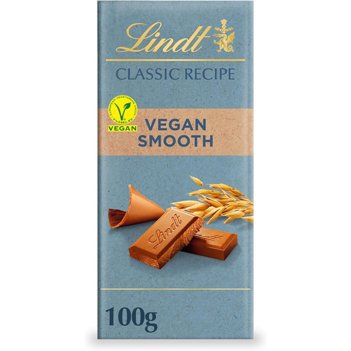Lindt CLASSIC RECIPE Vegan Chocolate Bar, 100G - Smooth Vegan Oat Chocolate