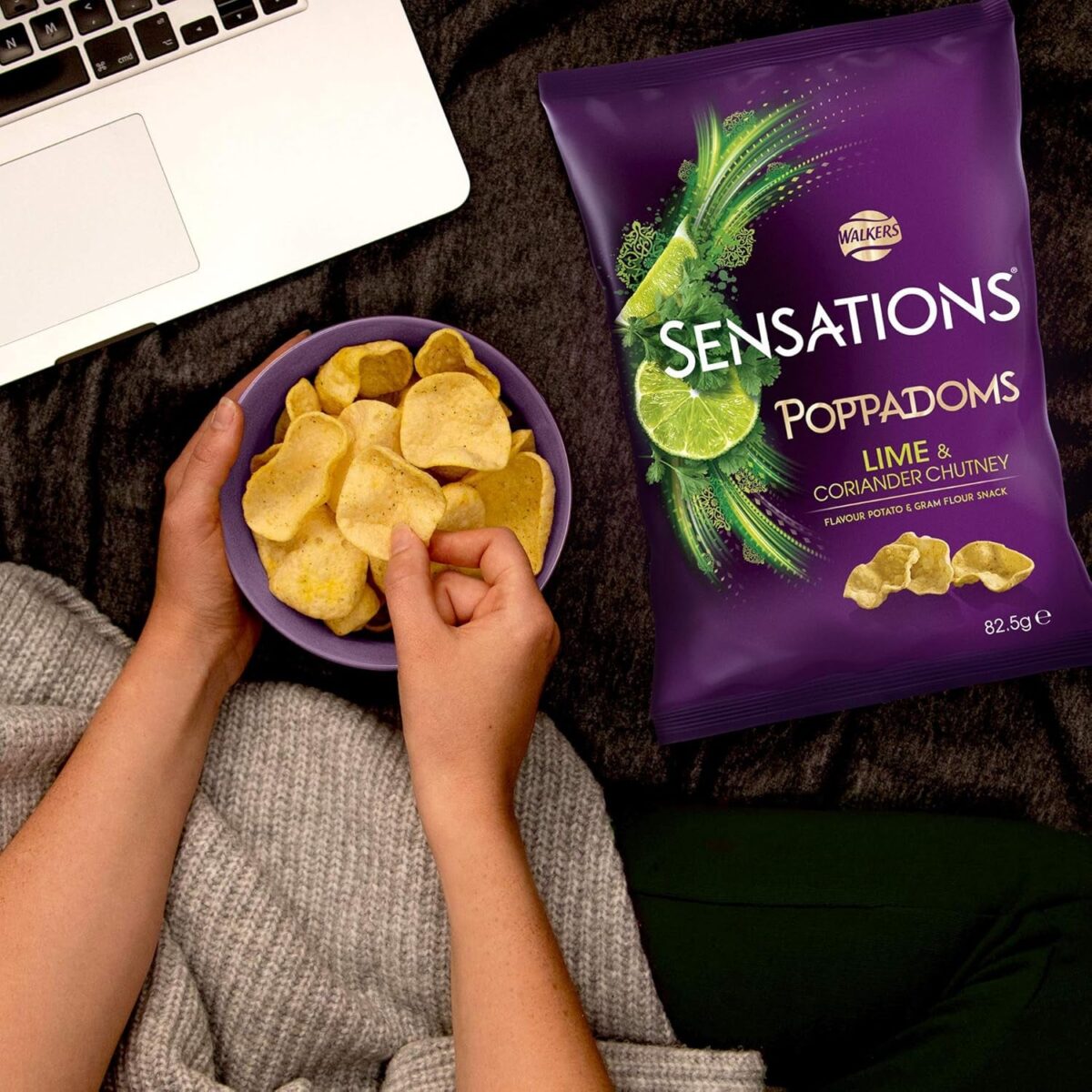 Walkers Sensations Lime and Coriander Poppadoms, 82.5G