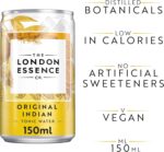 London Essence, Original Indian Tonic, Premium Cocktail Mixer, 150Ml, Pack of 6 Cans, No Artificial Colours Preservatives or Flavours, Low Calorie