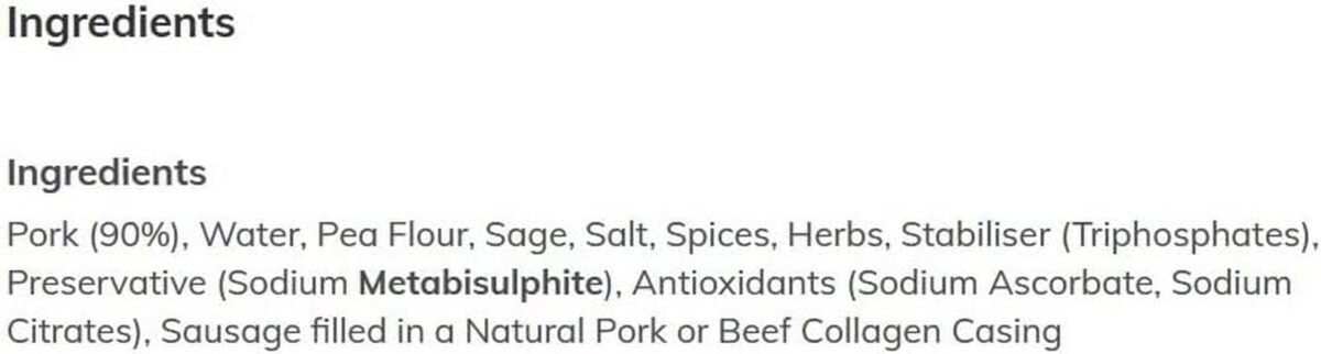 Morrisons the Best Gluten Free 6 Lincolnshire Thick Sausages 400G