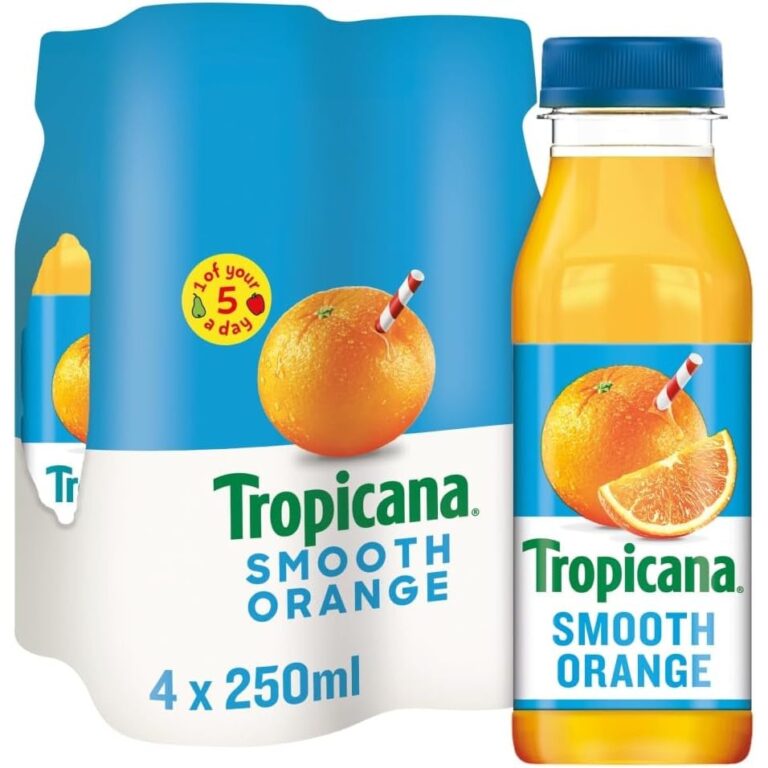 Tropicana Orange Juice Smooth, 4 X 250Ml