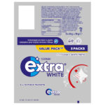 Extra White Chewing Gum, Sugar Free, 1 Pack of 5
