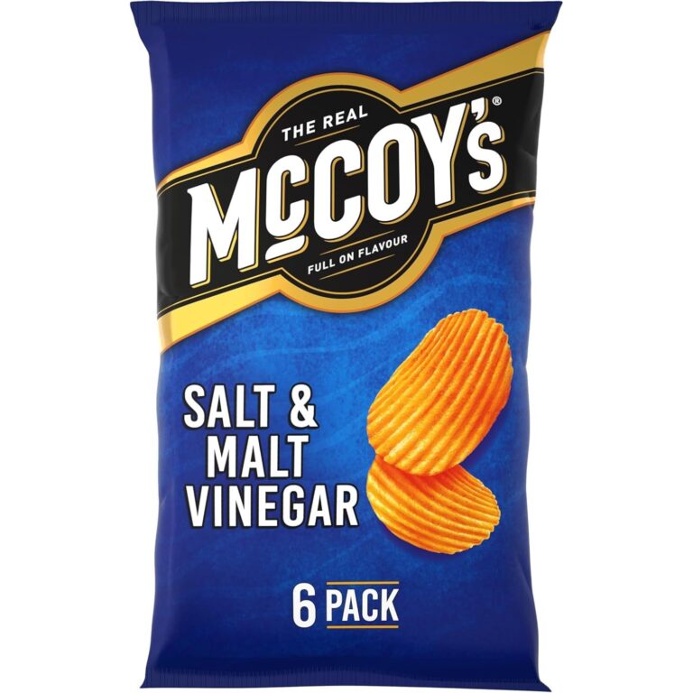Mccoy'S SALT & MALT VINEGAR Multipack Crisps 6 Pack Bag - Fully Loaded with Flavour, Iconic Ridged Crisp, Unmistakable Crunch