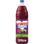Vimto Original Real Fruit Squash No Added Sugar - Low Calorie Mixed Fruit Juice Squash, Blackcurrant, Grape & Raspberry, 2L Bottle
