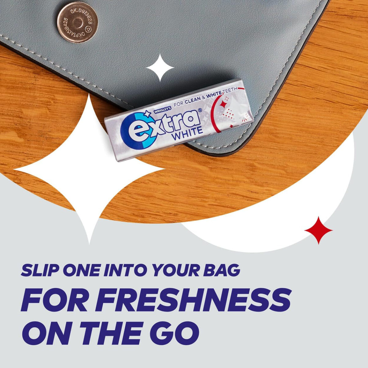 Extra White Chewing Gum, Sugar Free, 1 Pack of 5
