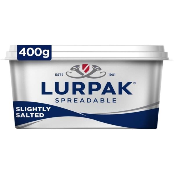 Lurpak Slightly Salted Spreadable Blend of Butter and Rapeseed Oil 400 G