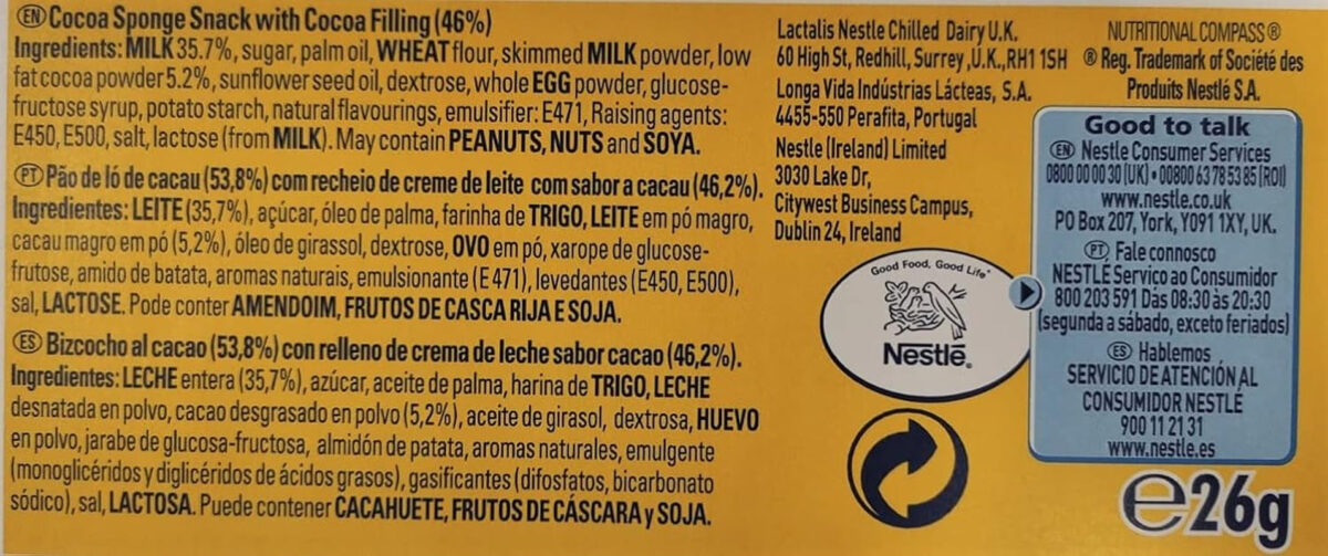 Nesquik Chocolate Milk Slices, 4 X 26G