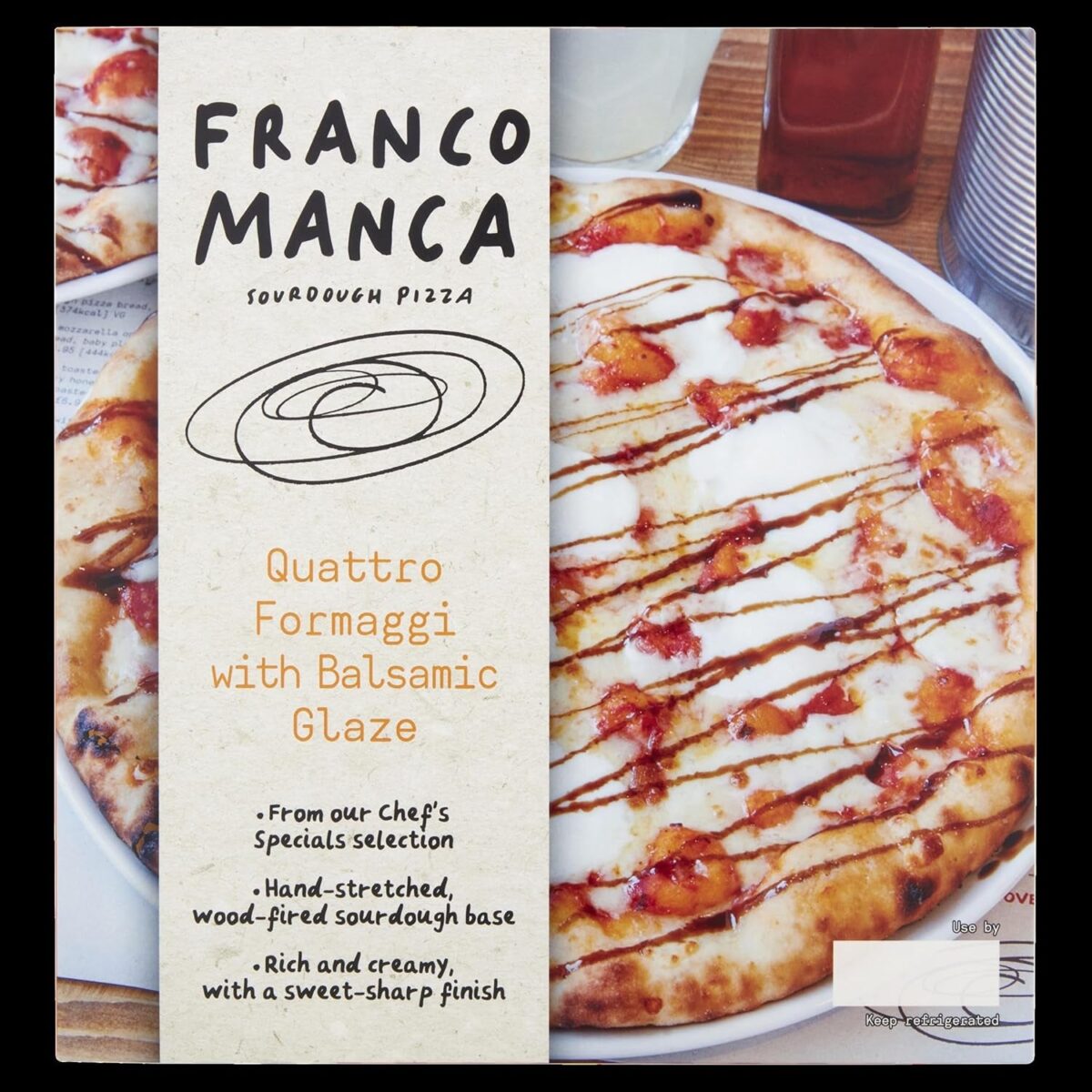 Franco Manca Pizza: Quattro Formaggi & Balsamic Glaze, 454G