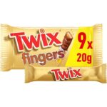 Twix Caramel & Milk Chocolate Fingers Biscuit Snack Bars Multipack 9X20G