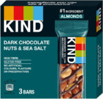 KIND Bars, Gluten Free Snack Bars, Dark Chocolate Nuts & Sea Salt, High Fibre, Healthy Snack, No Artificial Colours, Flavours or Preservatives, Multipack 3 X 30G
