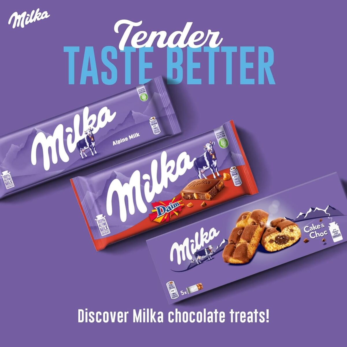 Milka Noisette Alpine Milk Chocolate Bar, Perfect for Sharing, 100G
