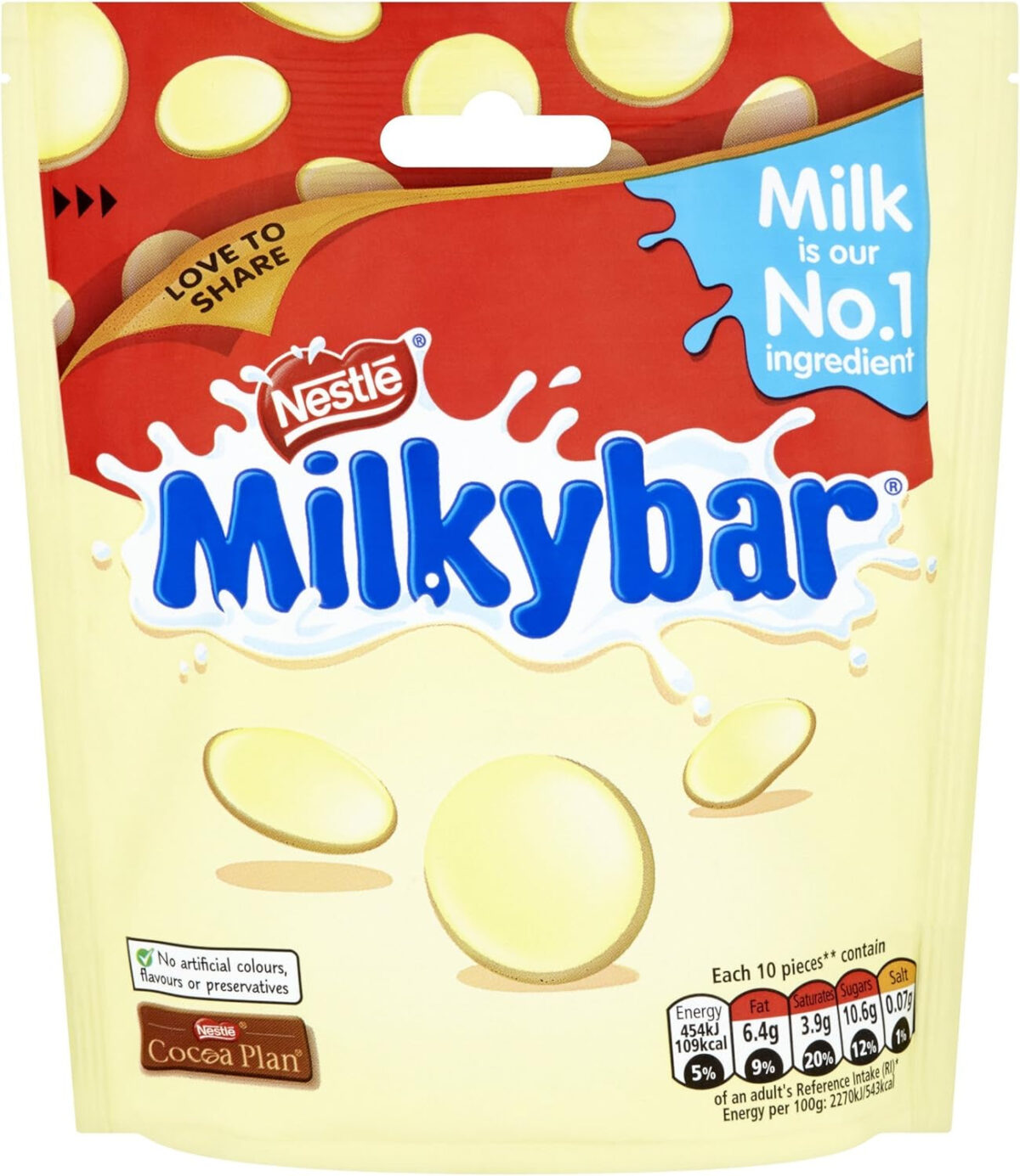 Milkybar White Chocolate Giant Buttons Pouch, 103 G