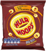 Hula Hoops - BBQ BEEF Multipack 6 X 24G Bags - Deliciously Crunchy Potato Rings - Completely Free from Artificial Flavours, Colours and MSG, Suitable for Vegetarians.