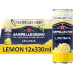 San Pellegrino Italian Sparkling Drinks Tastefully Light Sparkling Lemon Canned Soft Drink 12 X 330Ml | 73K Cals per Can